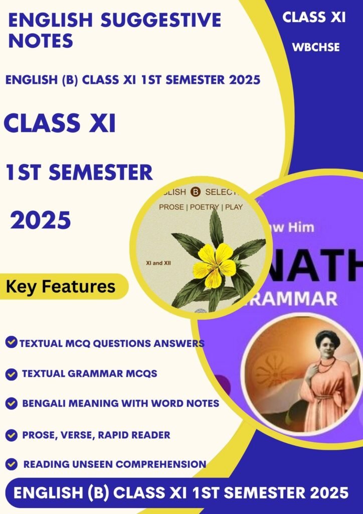 Class 11  English (B) Suggestions 1st Semester PDF 2025
